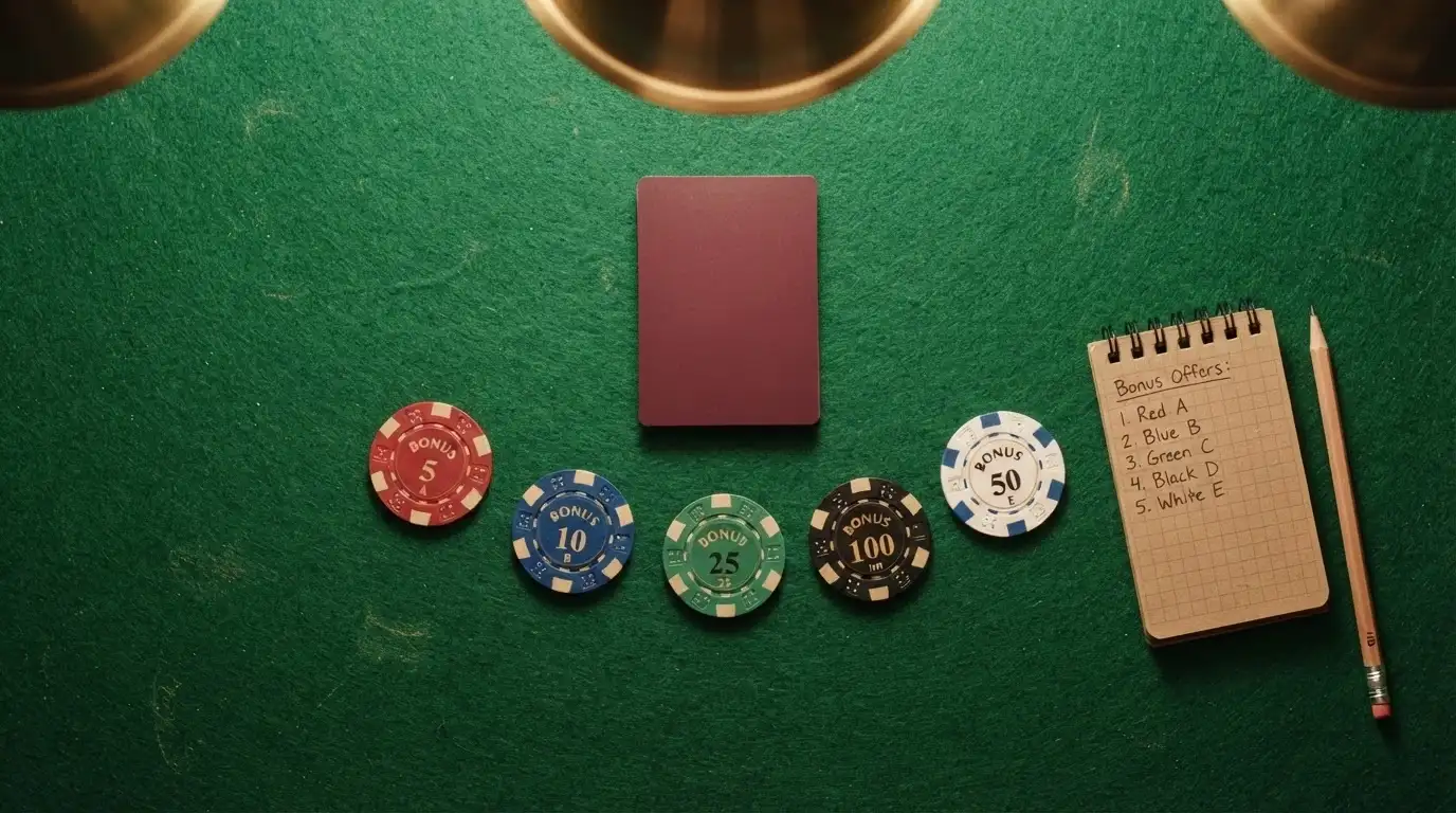 Vista comparativa de fichas de varios casinos online españoles con sus respectivas ofertas de bono sin depósito
