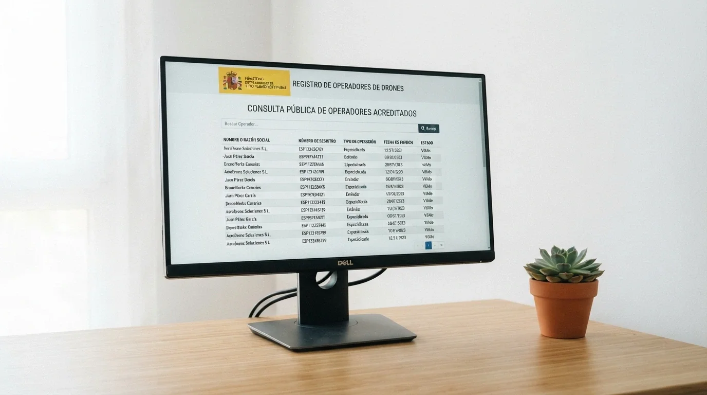 Pantalla de ordenador mostrando la web ordenacionjuego.es con el registro público de operadores autorizados y el logo de la DGOJ visible
