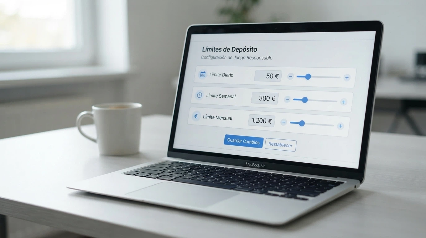 Panel de ajustes de límites de depósito en la cuenta de un casino online