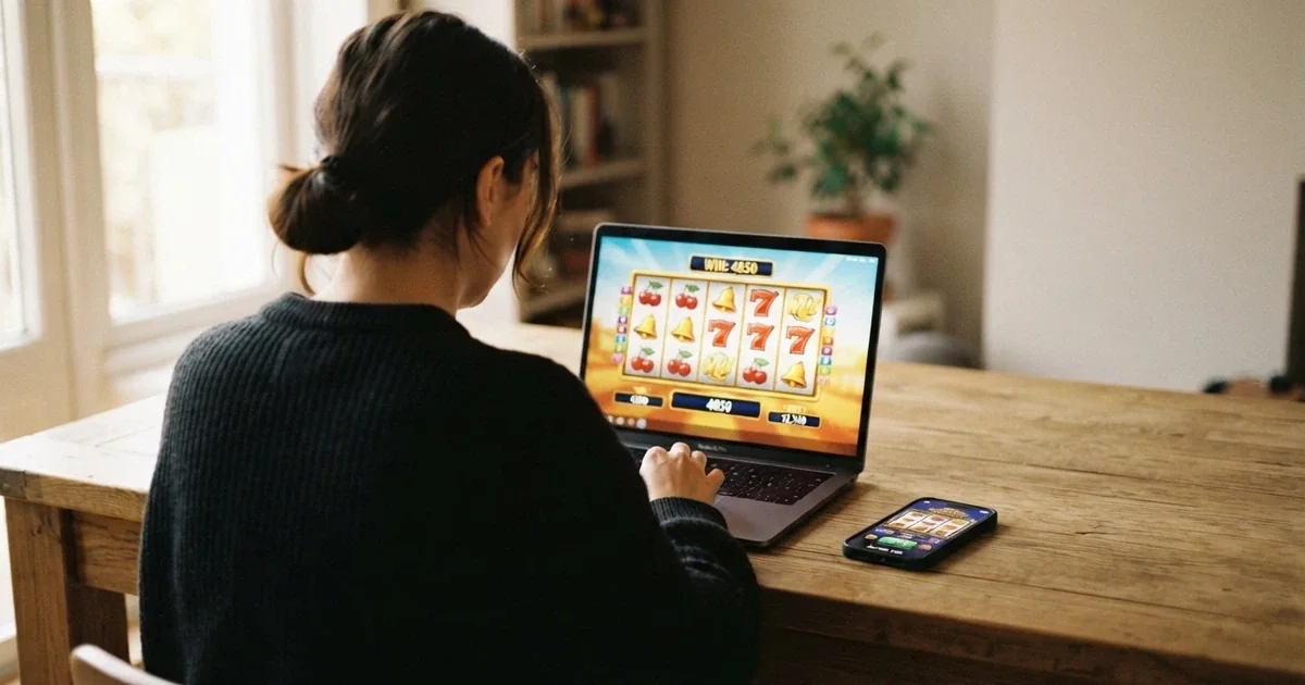 Comparativa de casinos online españoles con tiradas gratis sin depósito en una pantalla, junto a un móvil mostrando una tragaperras