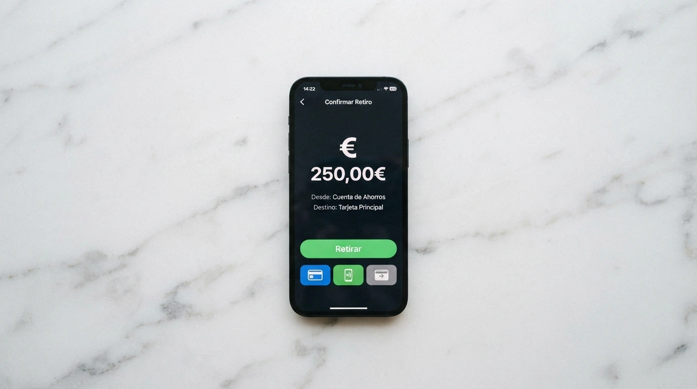 Pantalla de retirada de fondos de un casino online español con las opciones de Bizum y PayPal visibles