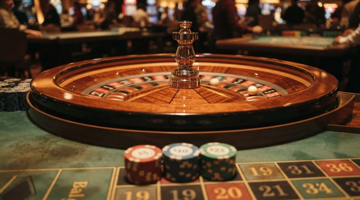 Primer plano de una ruleta de casino digital con fichas de colores y el texto «x30» superpuesto como metáfora visual del requisito de apuesta