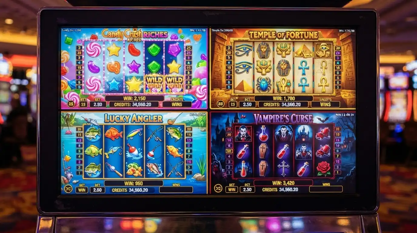 Collage de carátulas de slots con RTP documentado — Sweet Bonanza, Blood Suckers, Gates of Olympus, Sugar Rush 1000